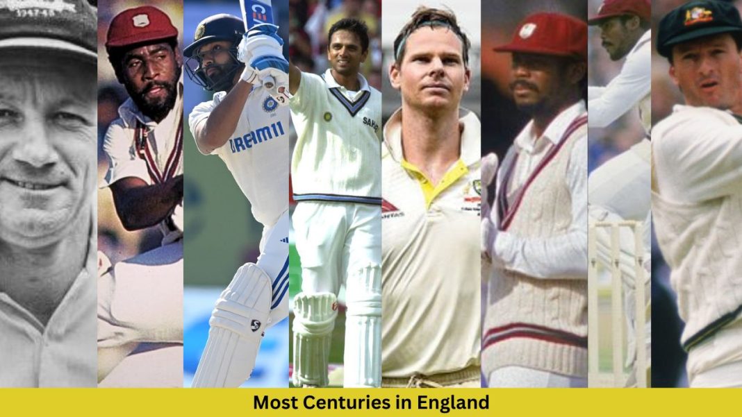 Top Visiting Batsmen with Most Test Centuries in England
