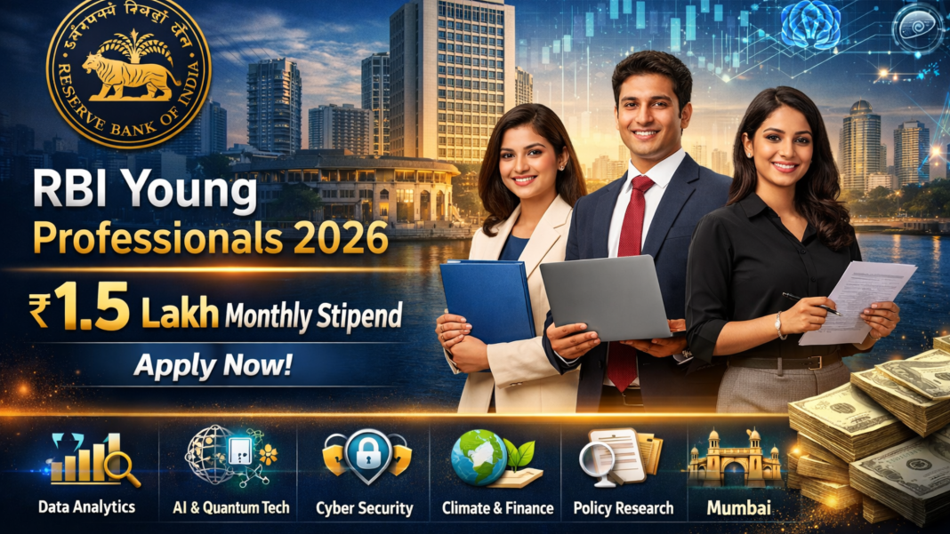 RBI Young Professionals 2026: ₹1.5 Lakh Monthly Stipend, Eligibility, and How To Apply RBI Young Professionals 2026 recruitment announcement for AI, data science, cyber security and policy roles