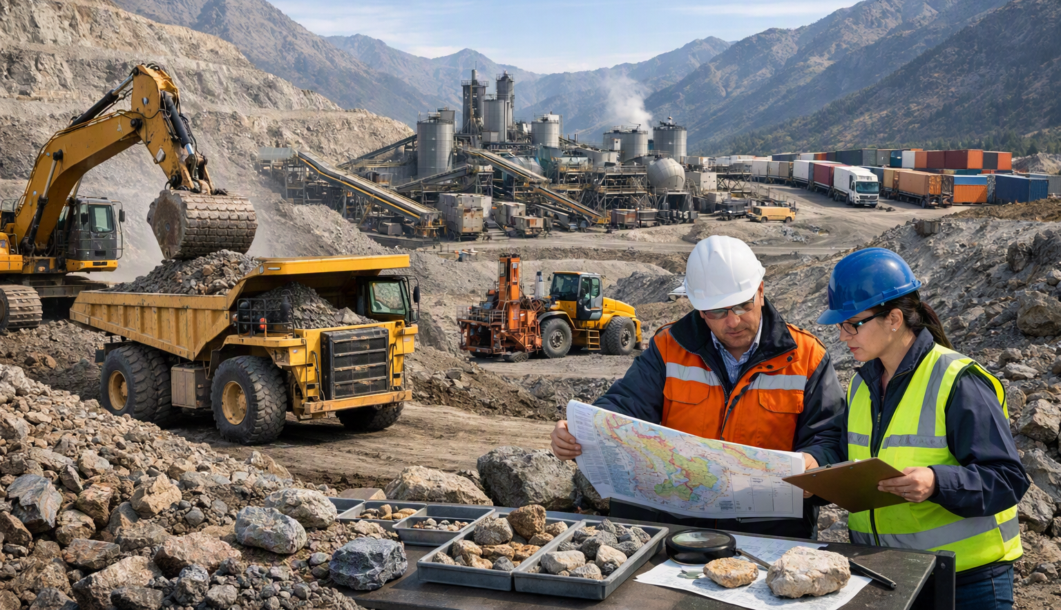 India Turns To Myanmar For Rare Earths: Can The Partnership Reduce Dependence On China’s Critical Minerals? Engineers inspecting rare-earth mineral samples at a mining and processing facility.