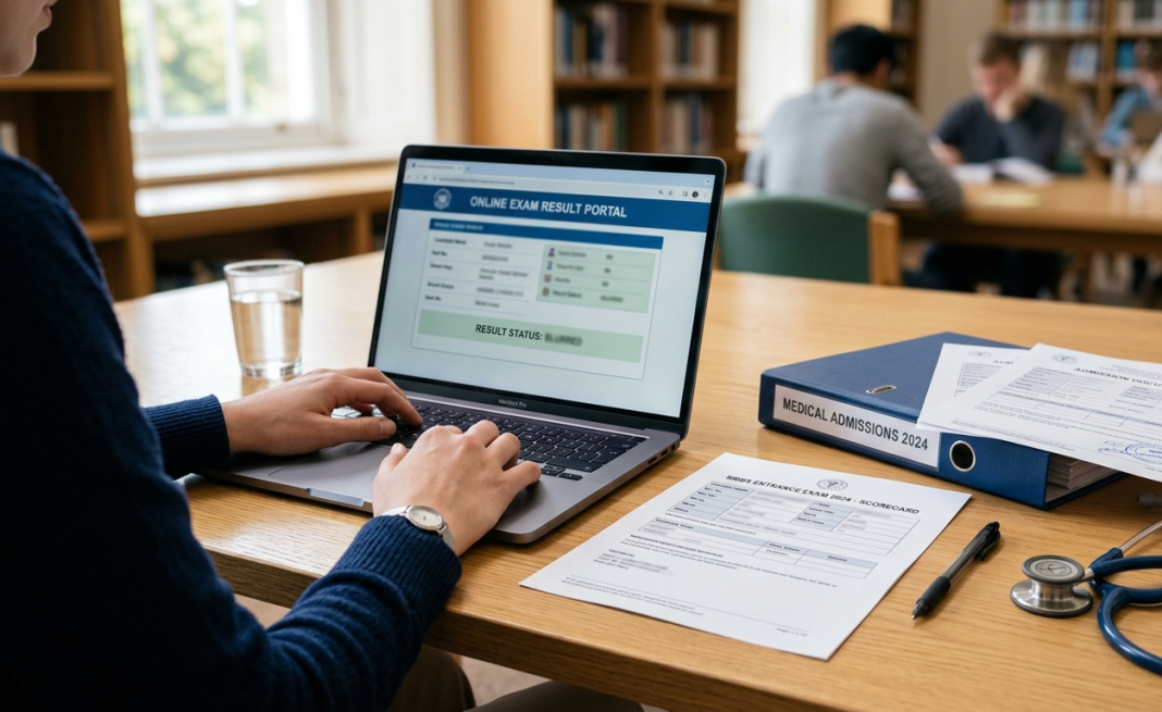 NEET Result Out, What Next? When Could Medical Counselling Start? Student reviewing the NEET UG 2026 scorecard and admission documents before medical counselling registration.