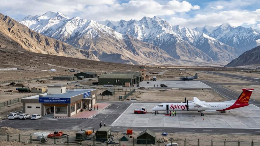 Ladakh Prepares To Start Civilian Flights From Thoise By December: Could One Of India’s Most Remote Military Airfields Open A New Tourism Route? Thoise Airport Nubra Valley Ladakh civilian flights