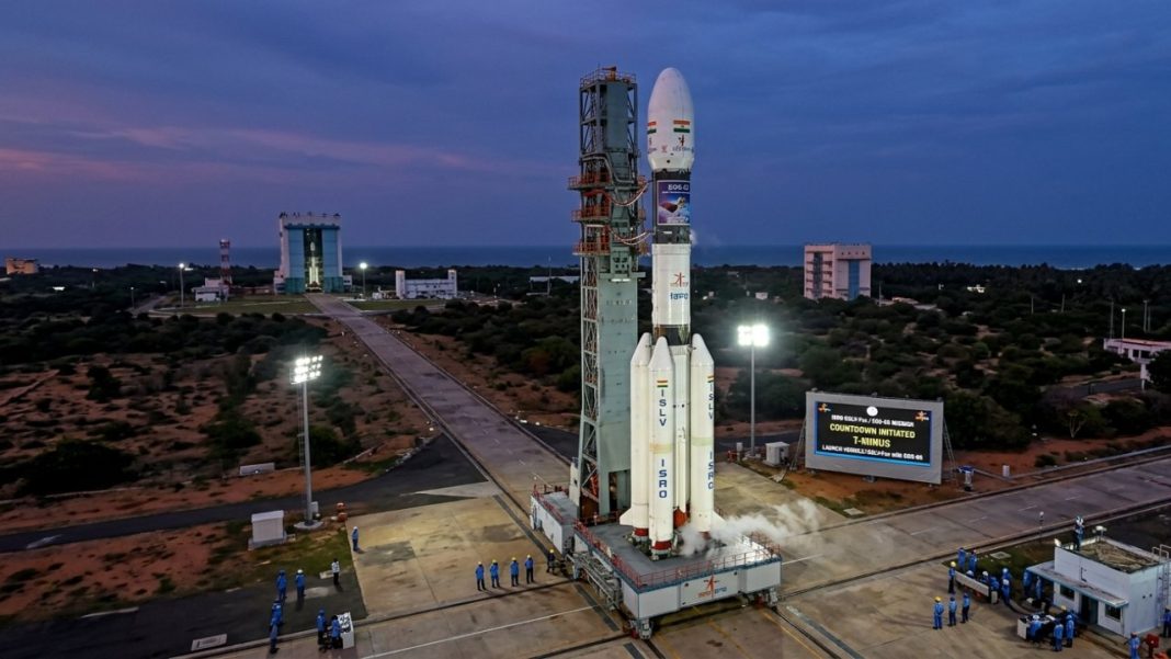 ISRO To Launch EOS-05 At 2:55 AM Tomorrow: How India’s First Geosynchronous Imaging Satellite Will Track Cyclones, Floods And Forest Fires ISRO GSLV-F17 rocket carrying EOS-05 satellite prepared for launch at Sriharikota